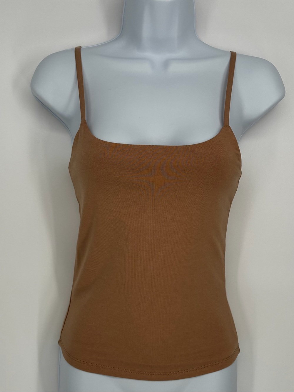 Pink Rose Camel Tan Modal Blend Camisole Spaghetti Strap Tank Top Sz S